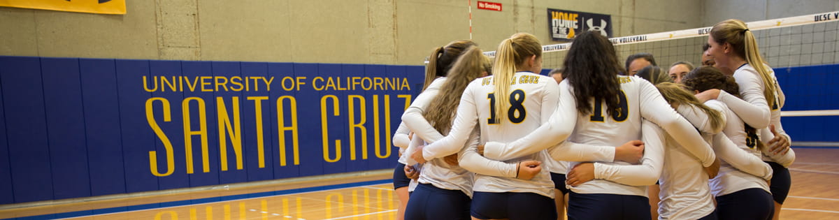 Women volleyball team in a huddle